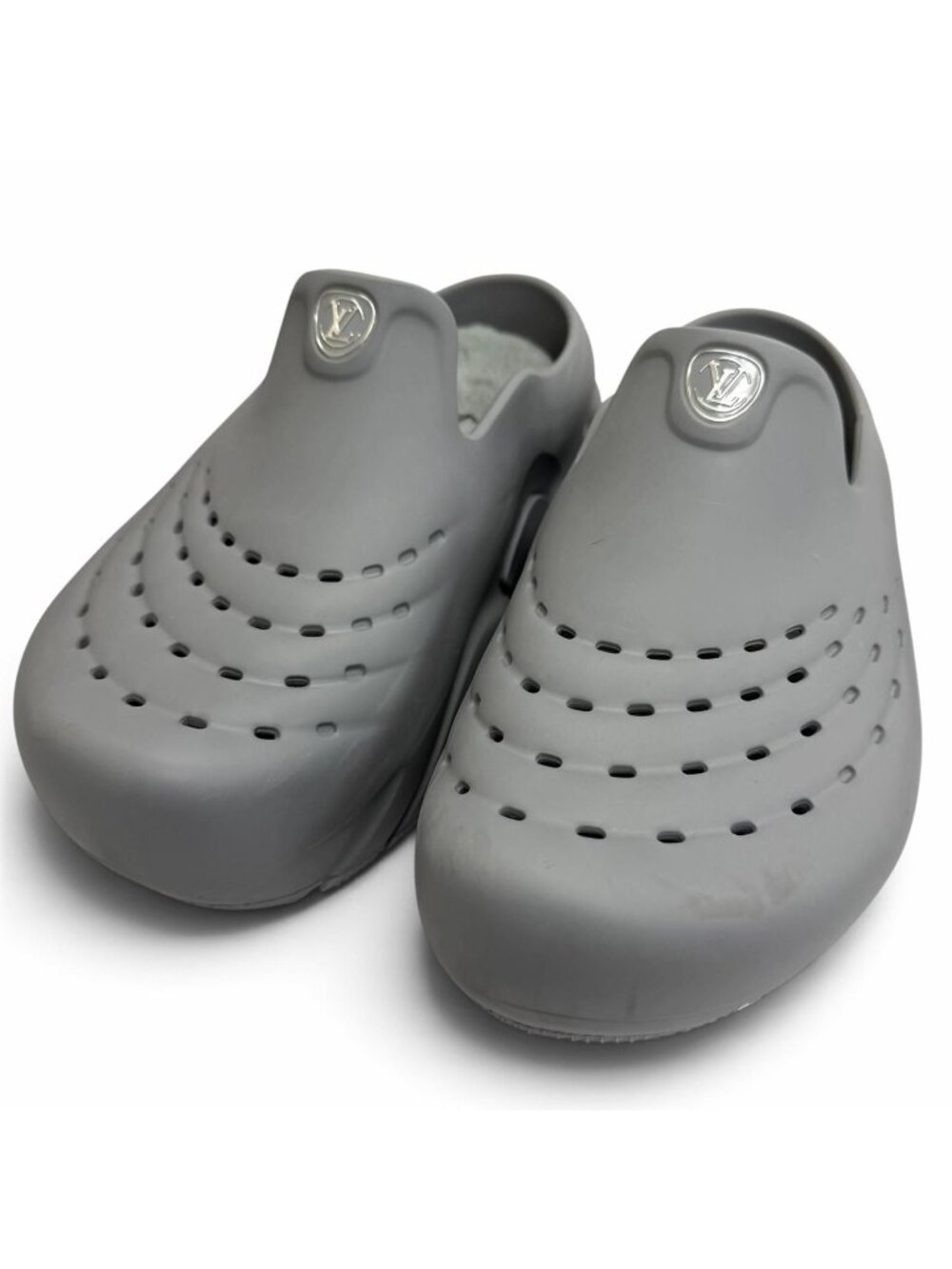 Louis Vuitton LV Shark Line Circle Logo Monogram Thick Sole Rubber Sandals Clog